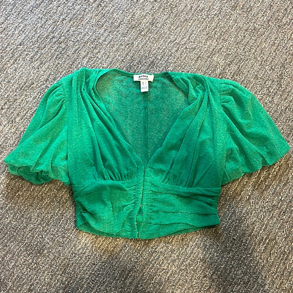 corset inspired green top